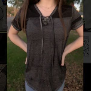 Grey and black t-shirt